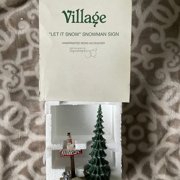 Let it snow snowman sign department 56 Village resin new - Picture 1 of 1